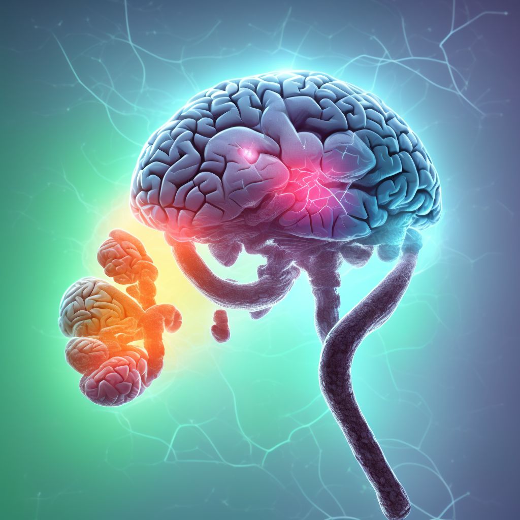 Contusion and laceration of left cerebrum with loss of consciousness of unspecified duration, sequela digital illustration