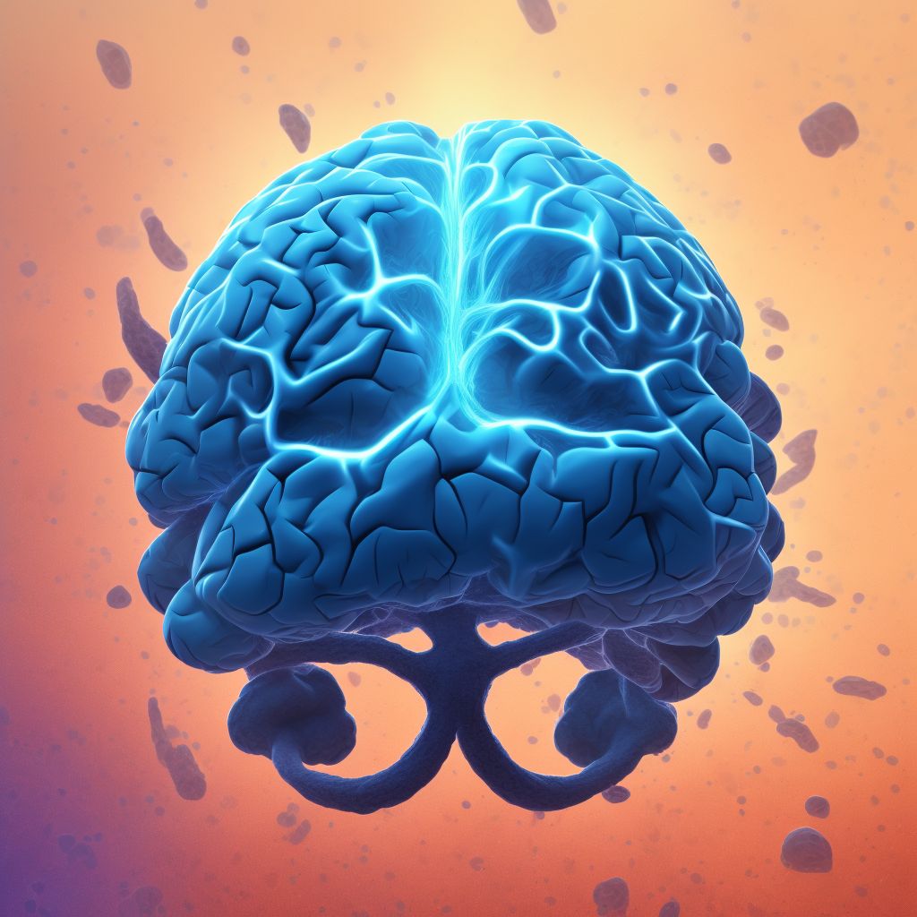 Contusion and laceration of left cerebrum with loss of consciousness status unknown, subsequent encounter digital illustration