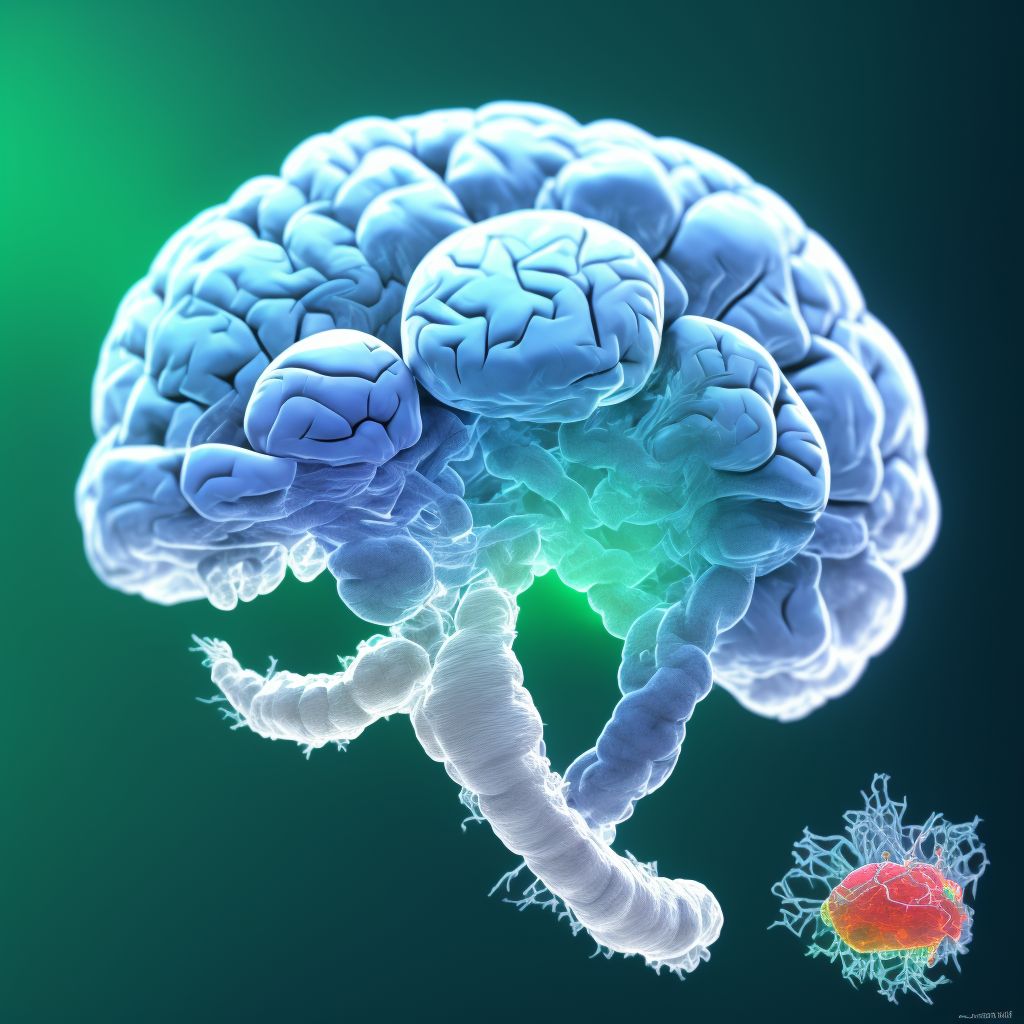 Contusion and laceration of left cerebrum with loss of consciousness status unknown, sequela digital illustration