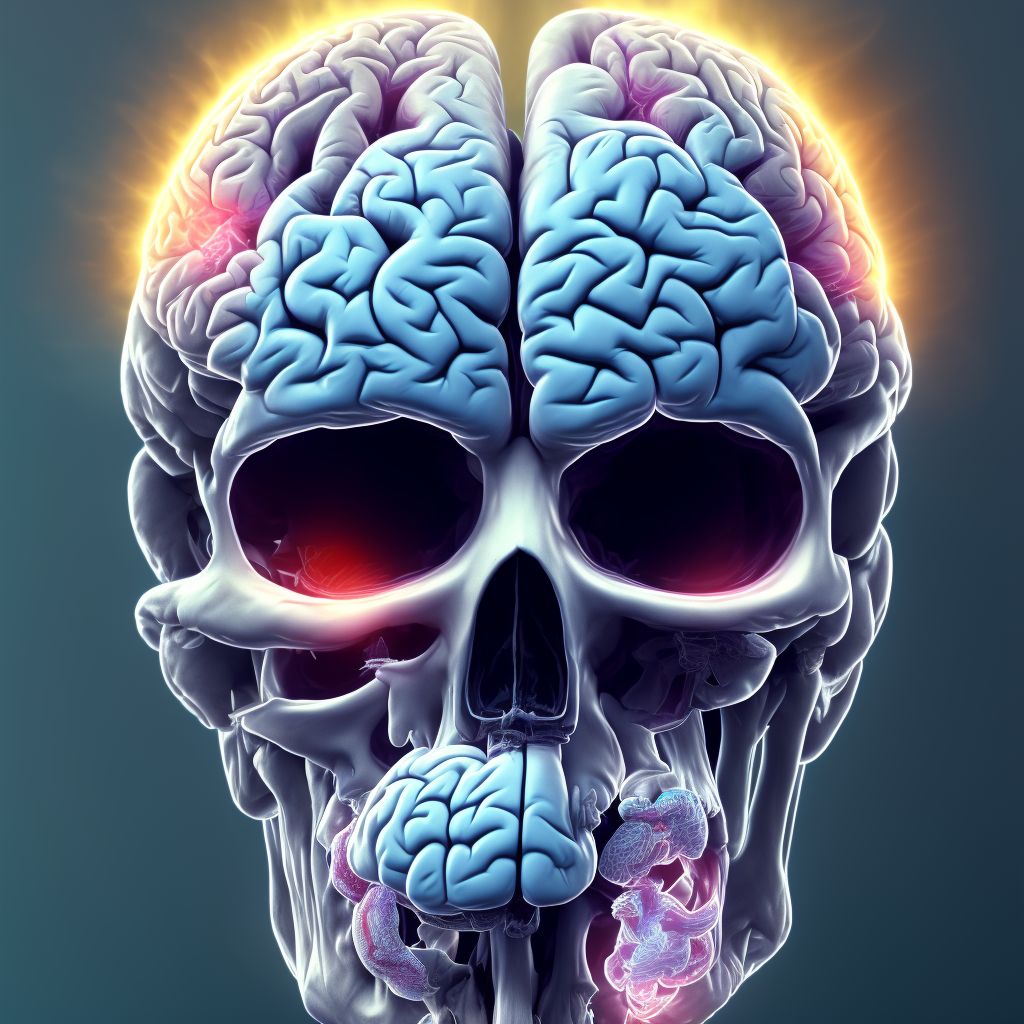 Contusion and laceration of cerebrum, unspecified, with loss of consciousness of any duration with death due to brain injury prior to regaining consciousness, subsequent encounter digital illustration