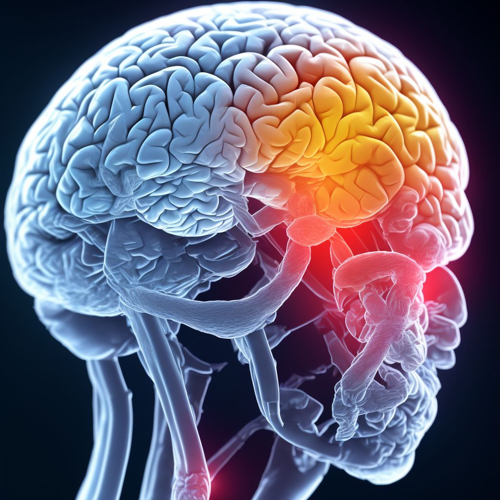 Contusion and laceration of cerebrum, unspecified, with loss of consciousness status unknown, sequela digital illustration