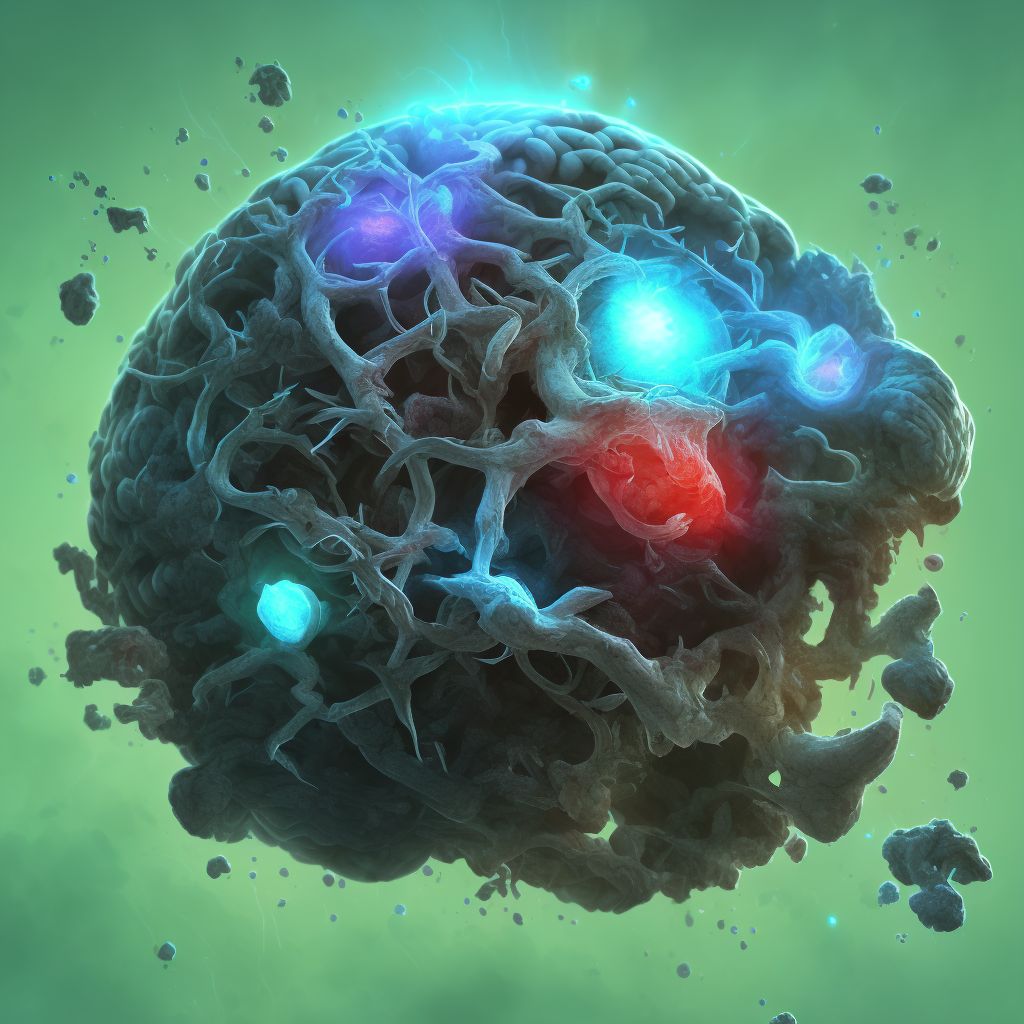 Traumatic hemorrhage of right cerebrum with loss of consciousness of 1 hours to 5 hours 59 minutes, subsequent encounter digital illustration