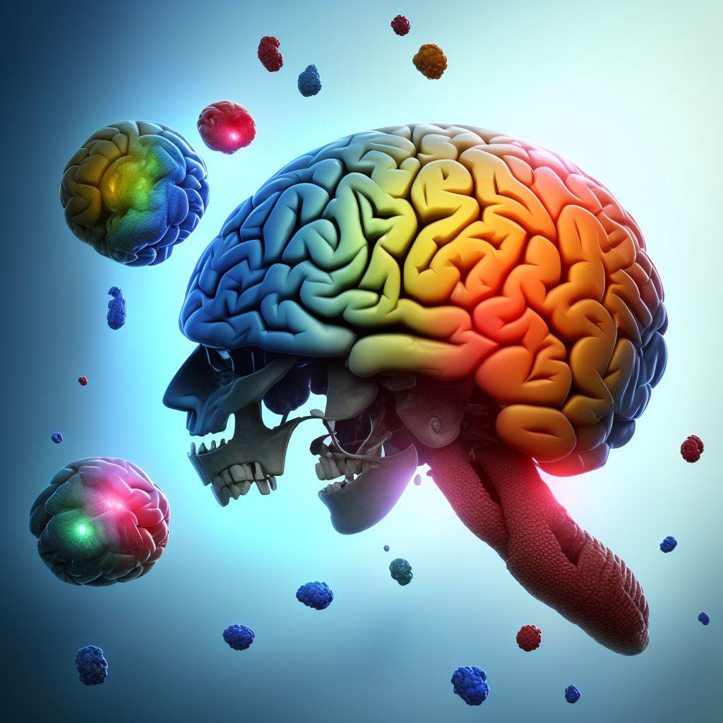 Traumatic hemorrhage of right cerebrum with loss of consciousness of 1 hours to 5 hours 59 minutes, sequela digital illustration