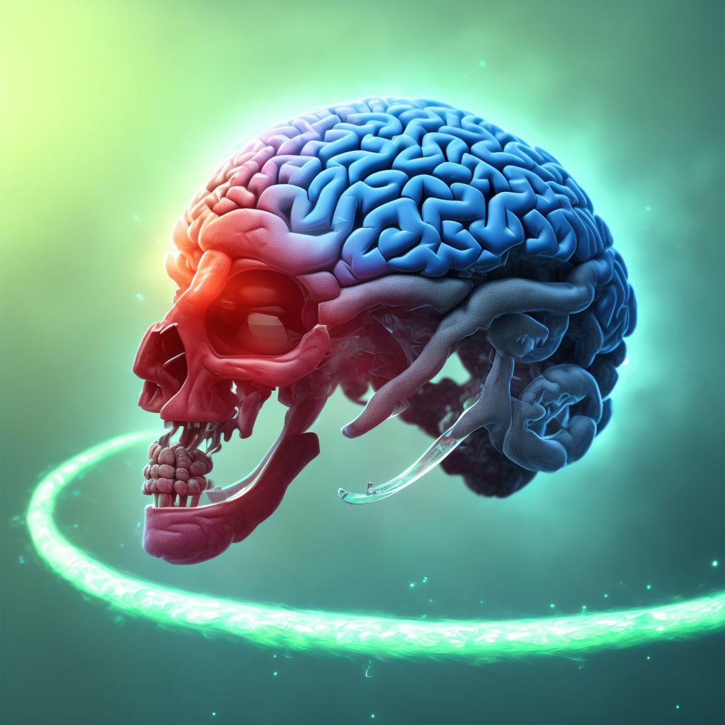 Traumatic hemorrhage of right cerebrum with loss of consciousness of 6 hours to 24 hours, initial encounter digital illustration