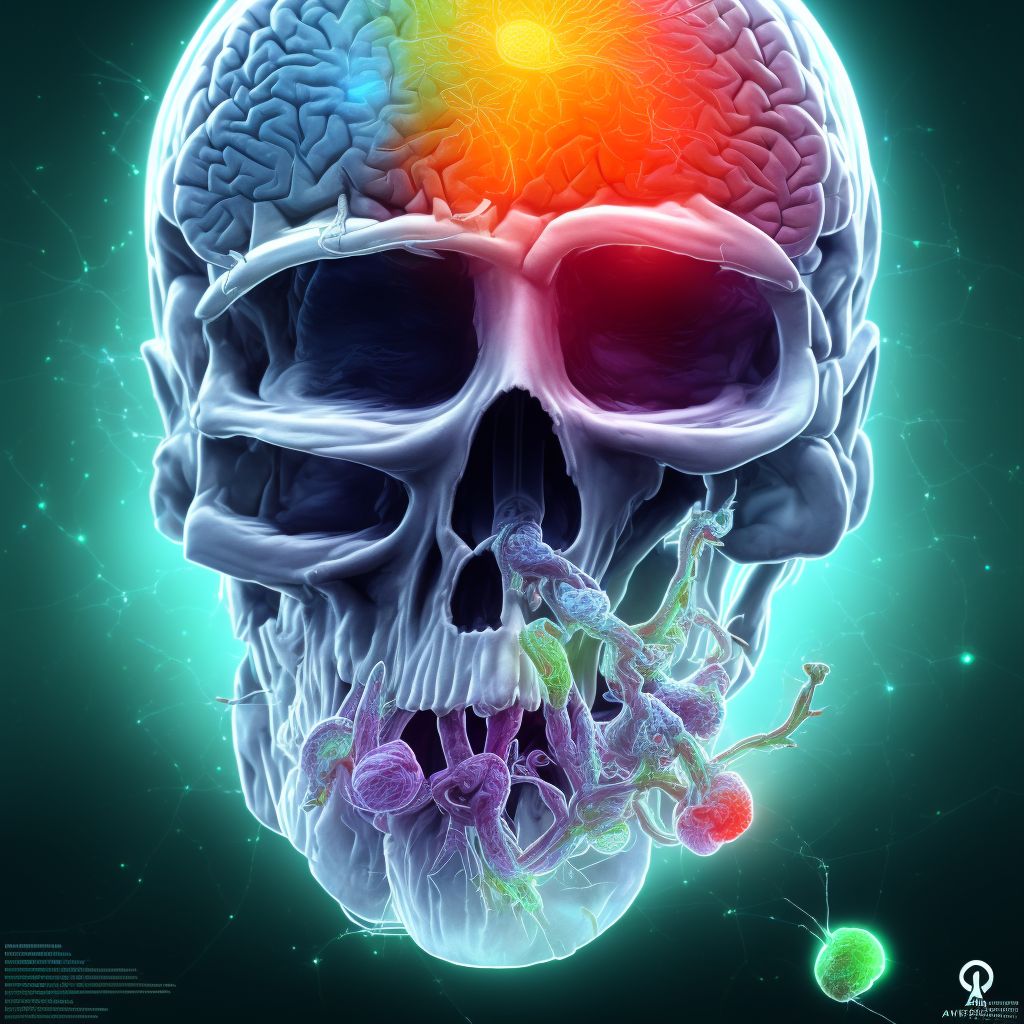 Traumatic hemorrhage of right cerebrum with loss of consciousness greater than 24 hours with return to pre-existing conscious level, sequela digital illustration