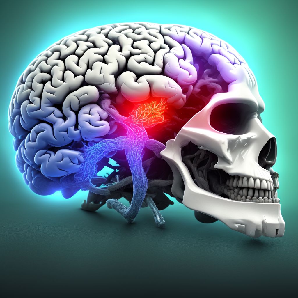 Traumatic hemorrhage of right cerebrum with loss of consciousness of any duration with death due to brain injury prior to regaining consciousness, initial encounter digital illustration