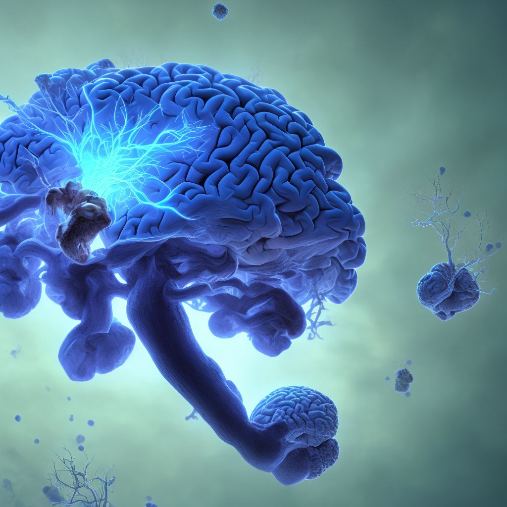 Traumatic hemorrhage of right cerebrum with loss of consciousness of any duration with death due to brain injury prior to regaining consciousness, sequela digital illustration