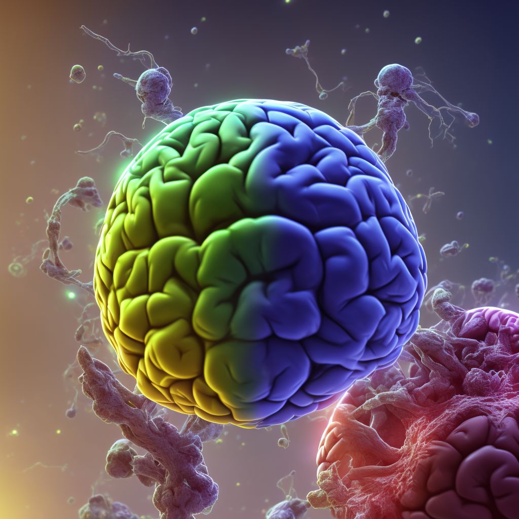 Traumatic hemorrhage of right cerebrum with loss of consciousness of unspecified duration, sequela digital illustration