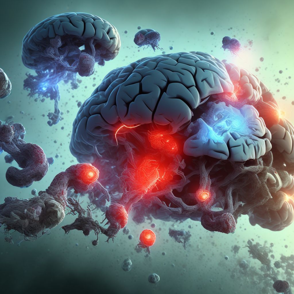 Traumatic hemorrhage of left cerebrum without loss of consciousness, subsequent encounter digital illustration