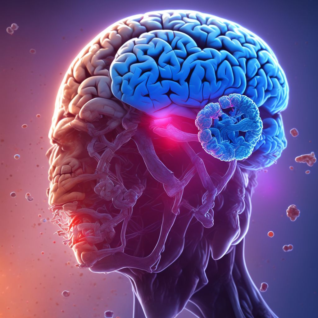 Traumatic hemorrhage of left cerebrum with loss of consciousness of 30 minutes or less, sequela digital illustration