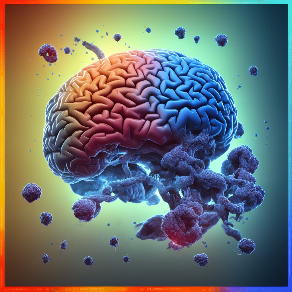 Traumatic hemorrhage of left cerebrum with loss of consciousness of 1 hours to 5 hours 59 minutes, sequela digital illustration