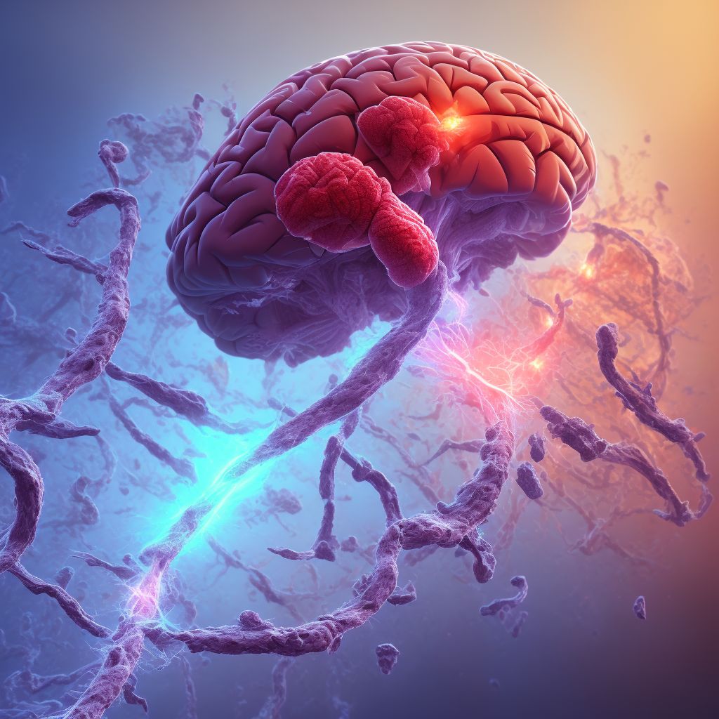 Traumatic hemorrhage of left cerebrum with loss of consciousness of 6 hours to 24 hours, sequela digital illustration