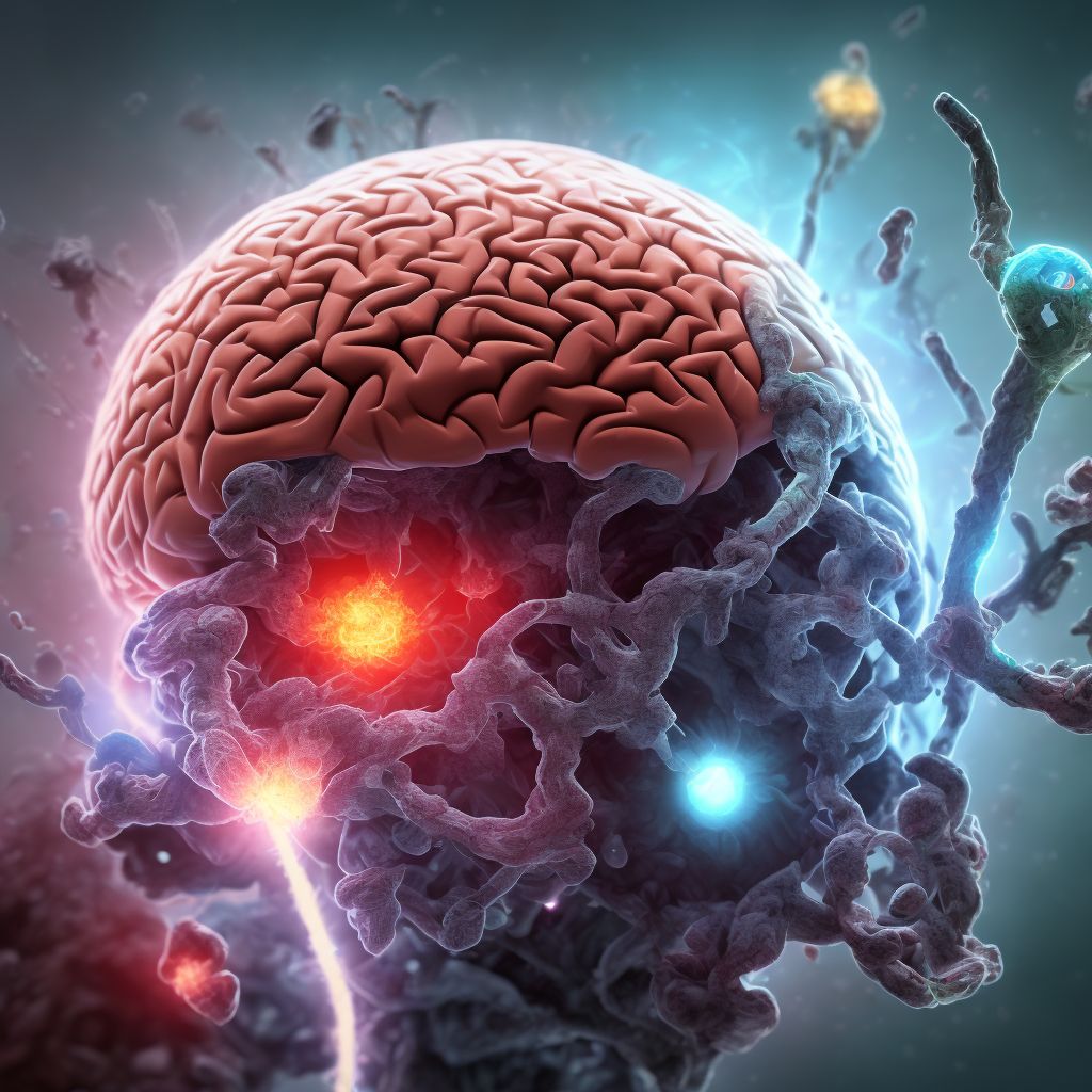 Traumatic hemorrhage of left cerebrum with loss of consciousness of unspecified duration, subsequent encounter digital illustration