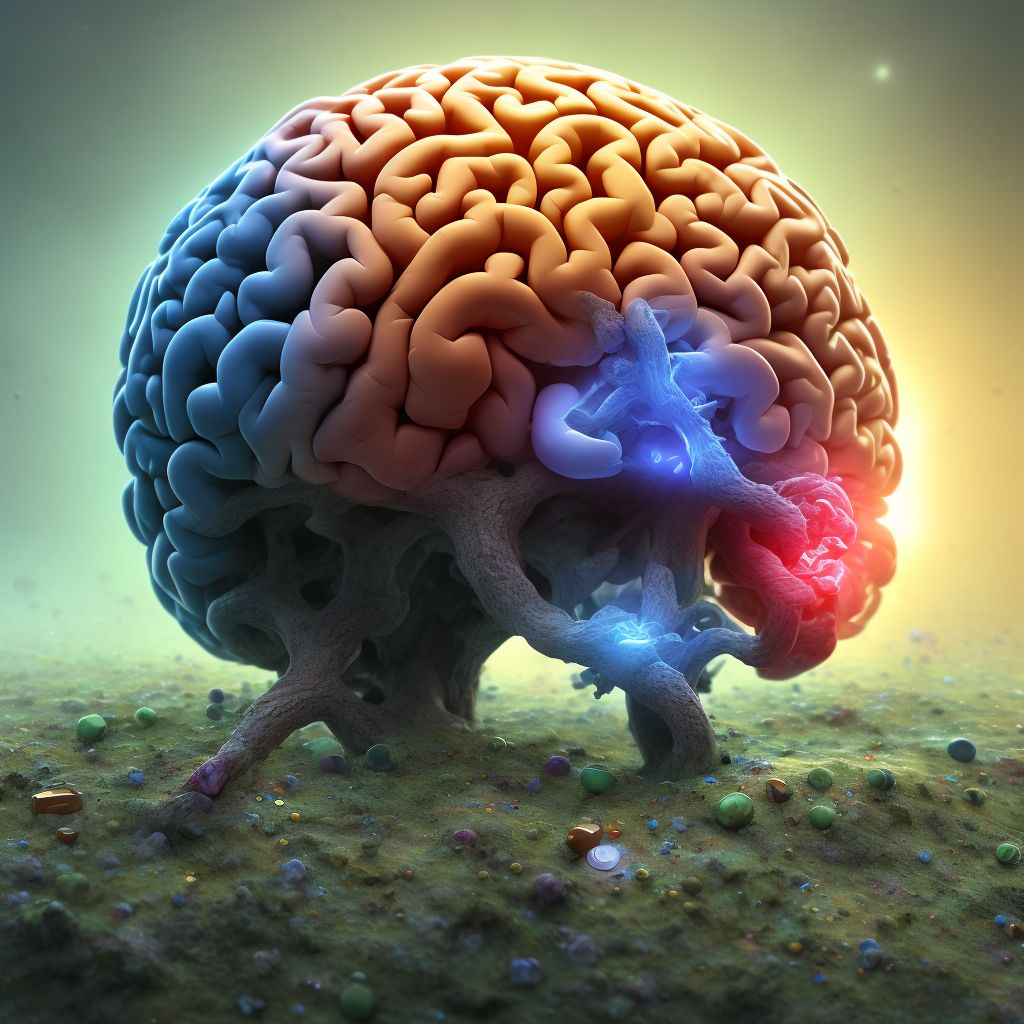 Traumatic hemorrhage of cerebrum, unspecified, without loss of consciousness, initial encounter digital illustration