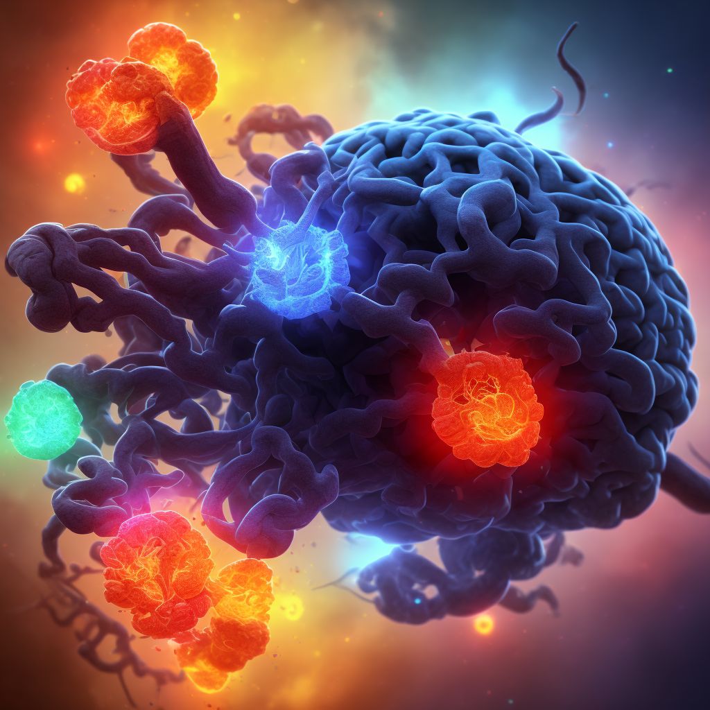 Traumatic hemorrhage of cerebrum, unspecified, with loss of consciousness of 31 minutes to 59 minutes, sequela digital illustration