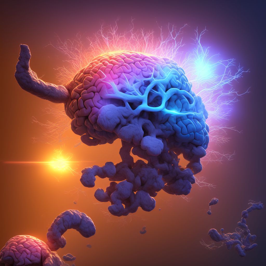 Traumatic hemorrhage of cerebrum, unspecified, with loss of consciousness of 1 hours to 5 hours 59 minutes, sequela digital illustration