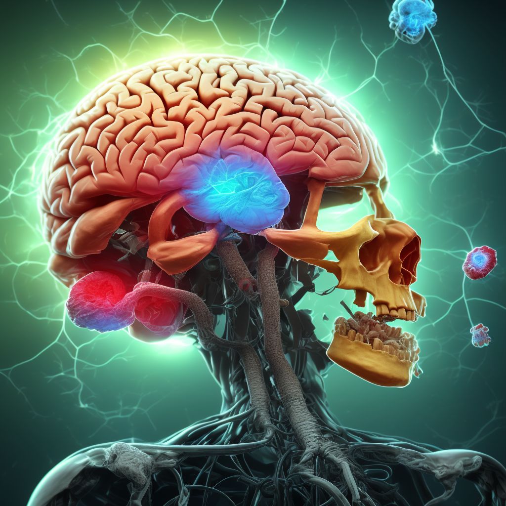 Traumatic hemorrhage of cerebrum, unspecified, with loss of consciousness of 6 hours to 24 hours, subsequent encounter digital illustration