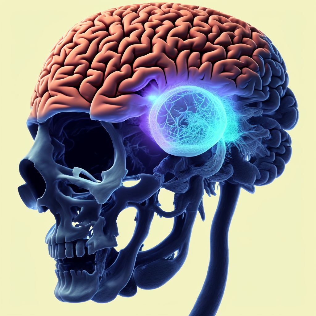 Traumatic hemorrhage of cerebrum, unspecified, with loss of consciousness of any duration with death due to brain injury prior to regaining consciousness, initial encounter digital illustration