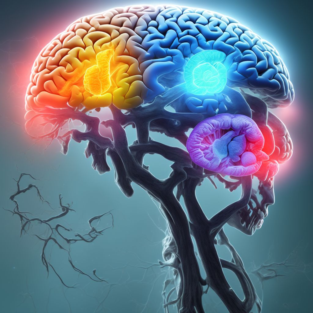 Traumatic hemorrhage of cerebrum, unspecified, with loss of consciousness of any duration with death due to brain injury prior to regaining consciousness, subsequent encounter digital illustration