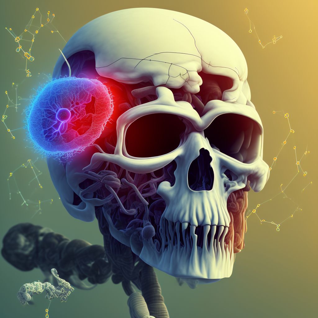 Contusion, laceration, and hemorrhage of cerebellum with loss of consciousness of 31 minutes to 59 minutes, initial encounter digital illustration