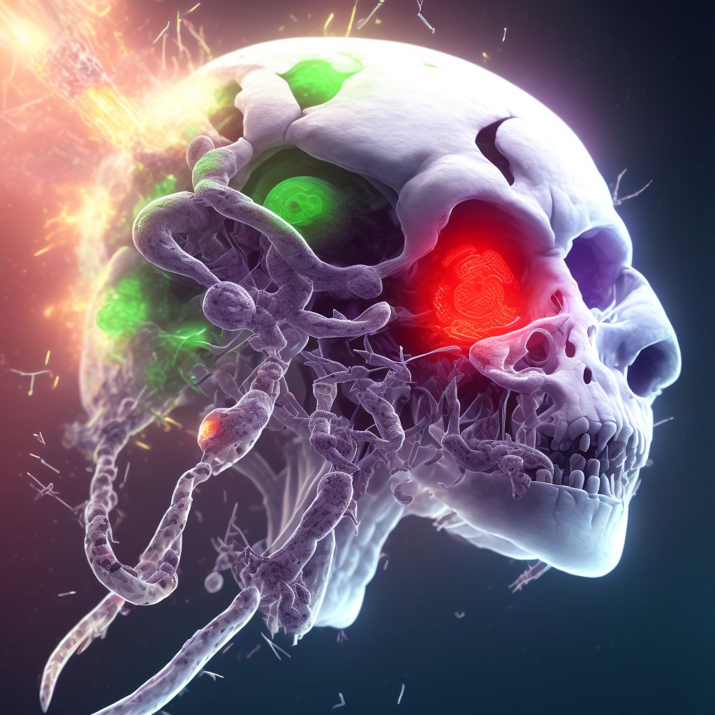 Contusion, laceration, and hemorrhage of brainstem without loss of consciousness, initial encounter digital illustration