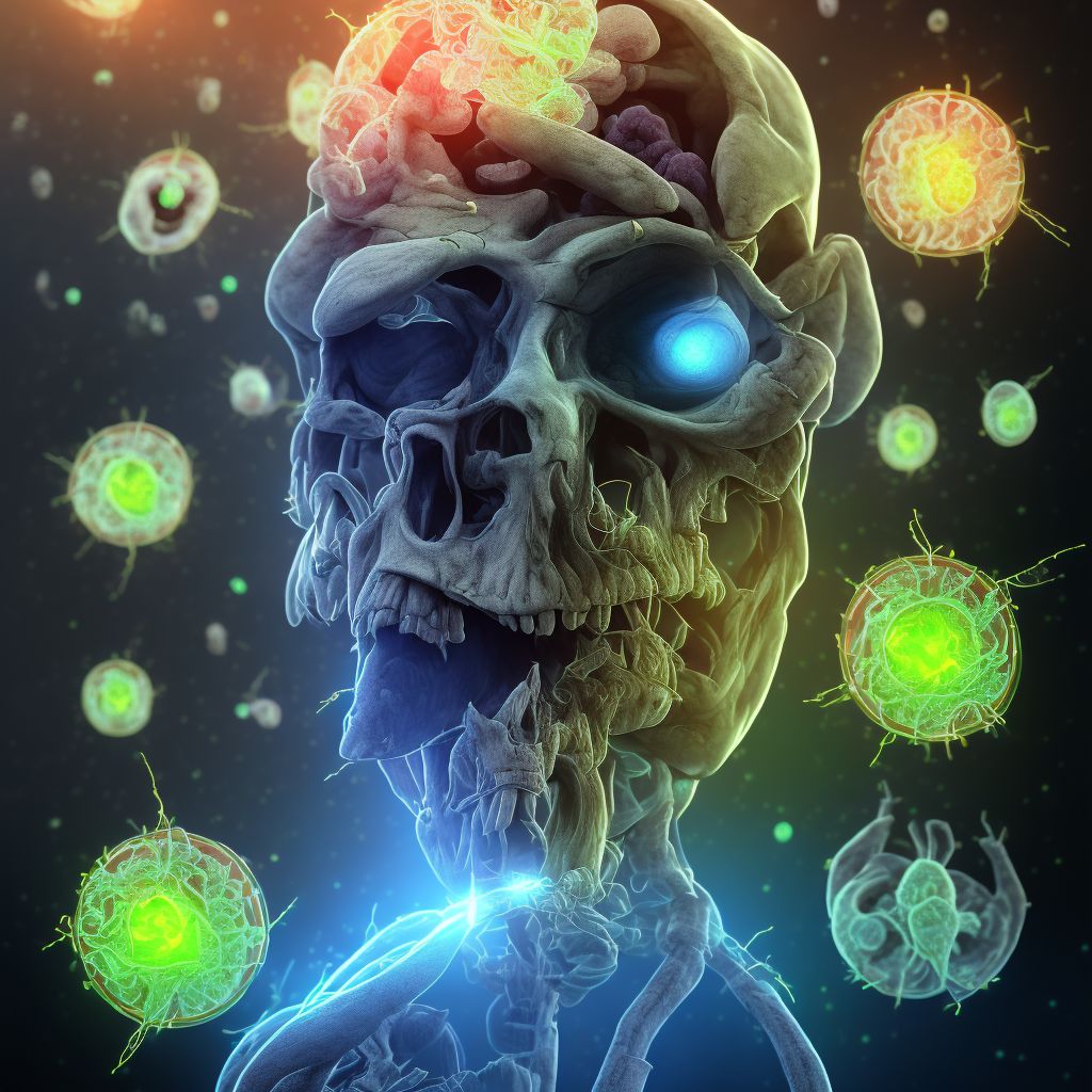 Contusion, laceration, and hemorrhage of brainstem with loss of consciousness of 31 minutes to 59 minutes, initial encounter digital illustration