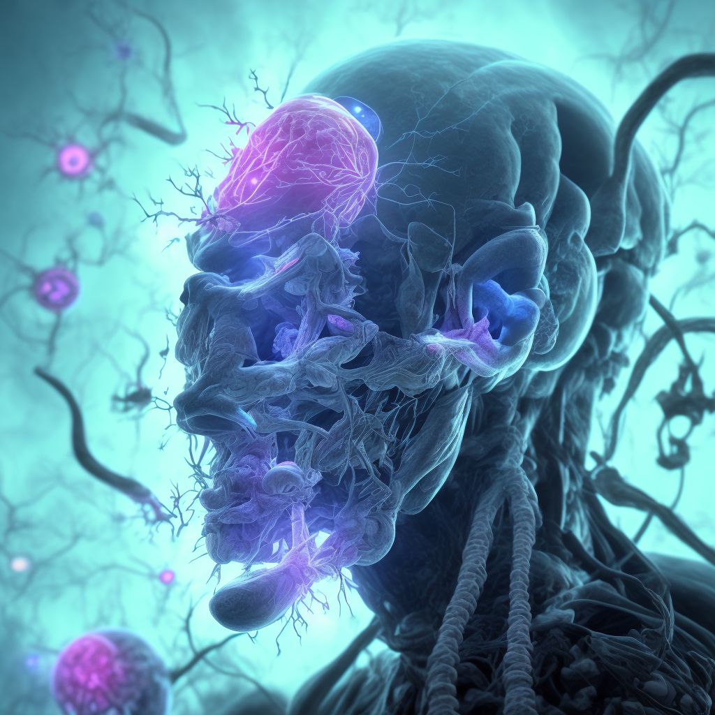 Contusion, laceration, and hemorrhage of brainstem with loss of consciousness greater than 24 hours without return to pre-existing conscious level with patient surviving, initial encounter digital illustration