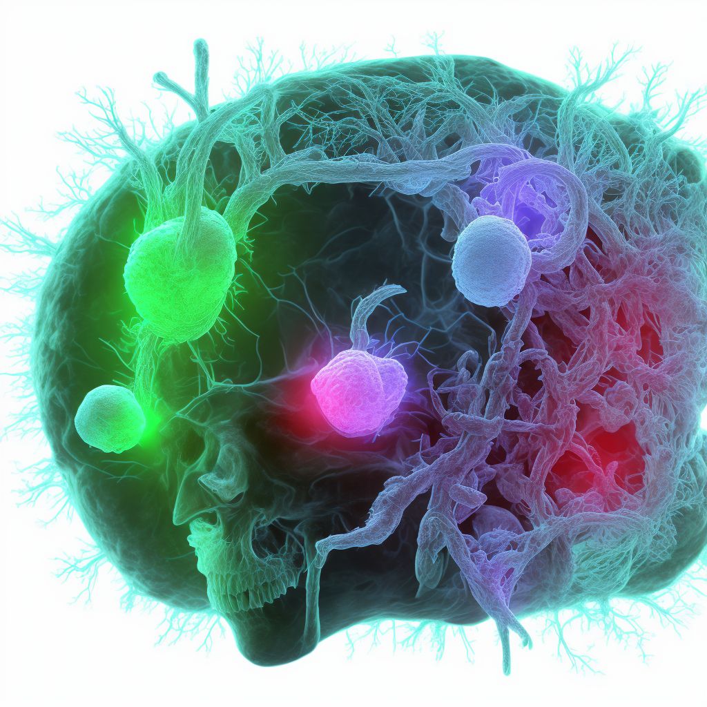 Contusion, laceration, and hemorrhage of brainstem with loss of consciousness of any duration with death due to other cause prior to regaining consciousness, subsequent encounter digital illustration