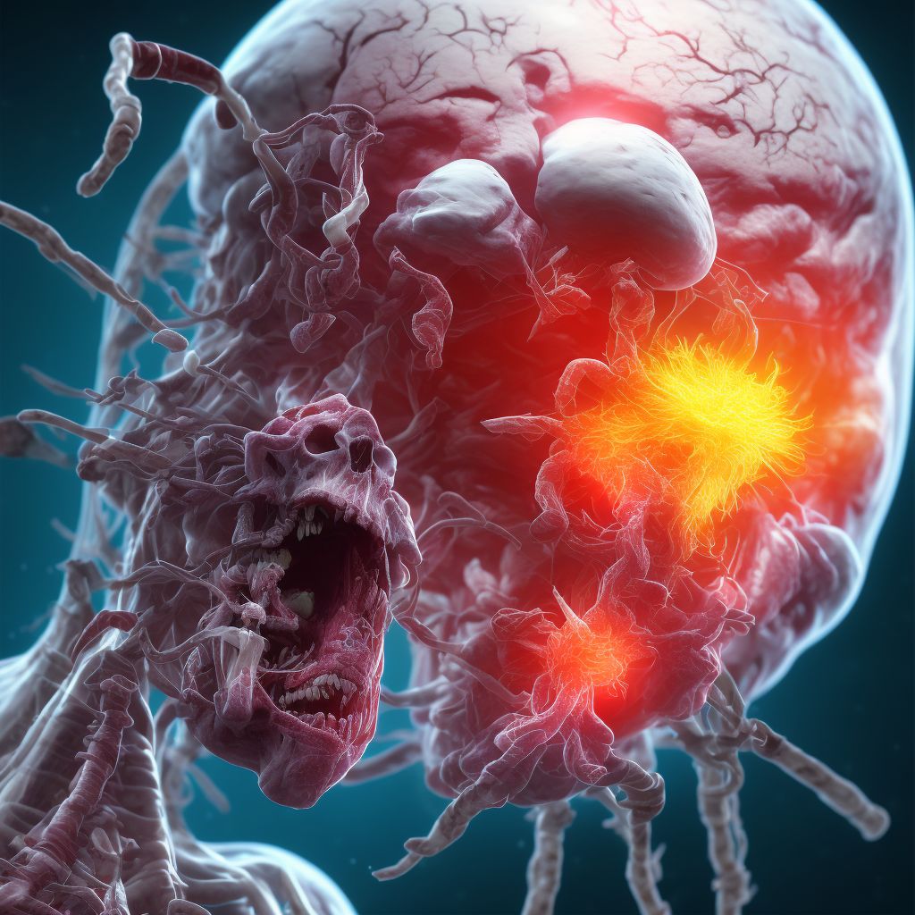 Epidural hemorrhage with loss of consciousness of 1 hour to 5 hours 59 minutes, subsequent encounter digital illustration