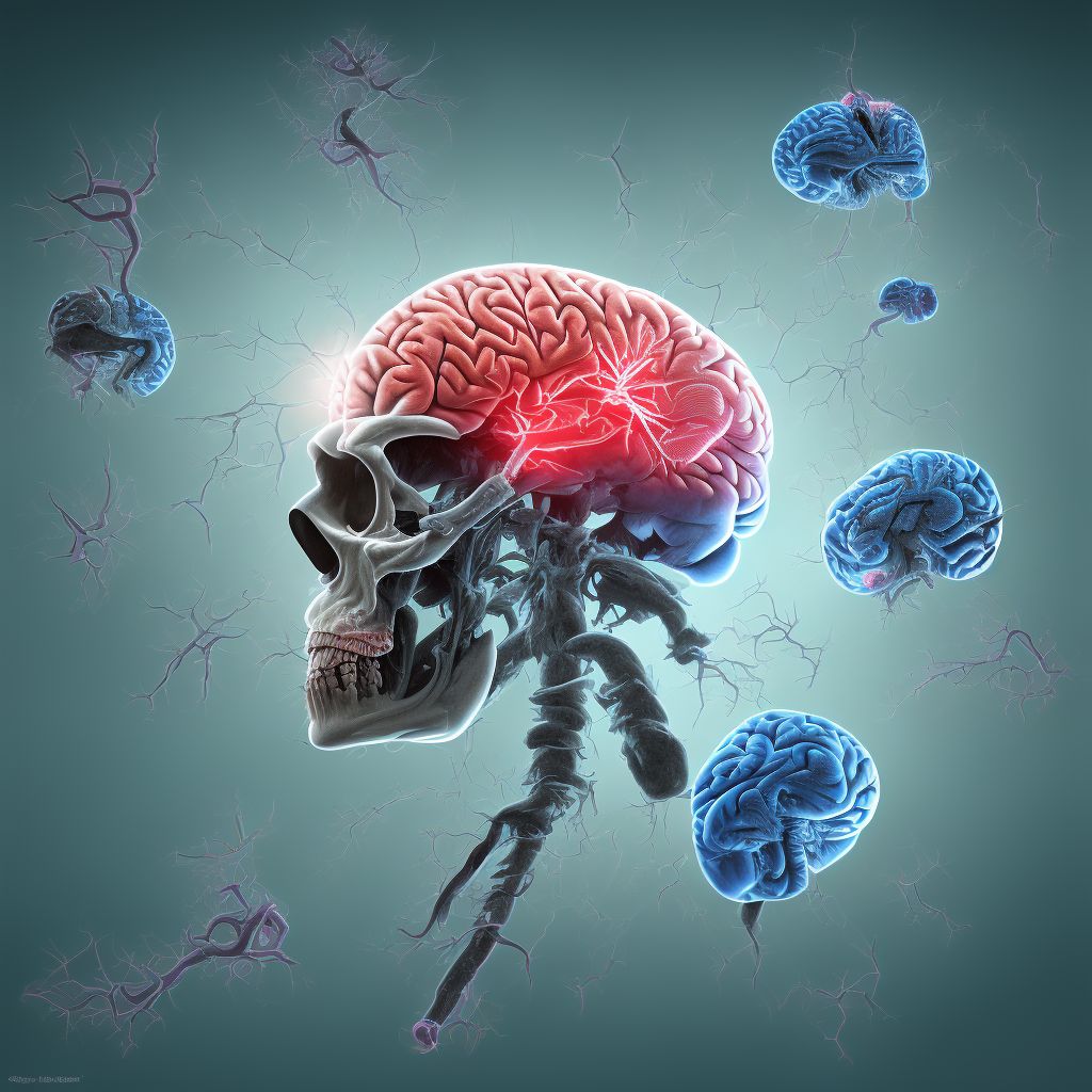 Epidural hemorrhage with loss of consciousness of any duration with death due to brain injury prior to regaining consciousness, subsequent encounter digital illustration