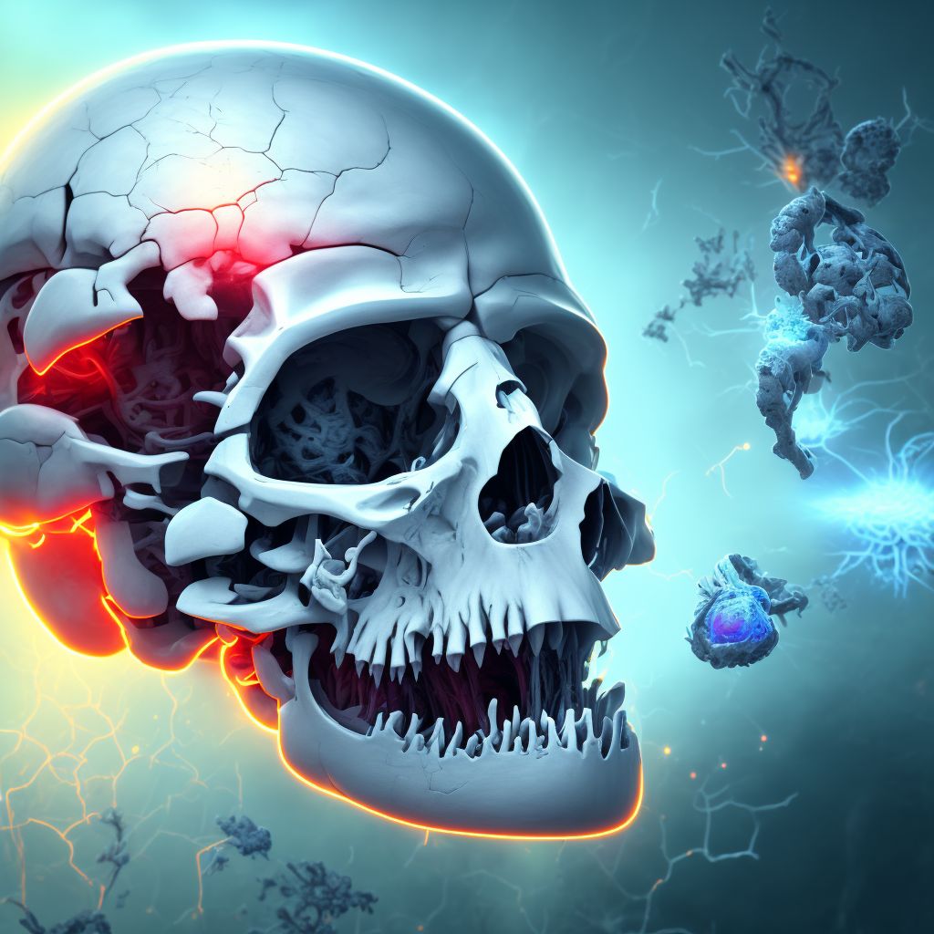 Traumatic subdural hemorrhage with loss of consciousness of 31 minutes to 59 minutes, initial encounter digital illustration