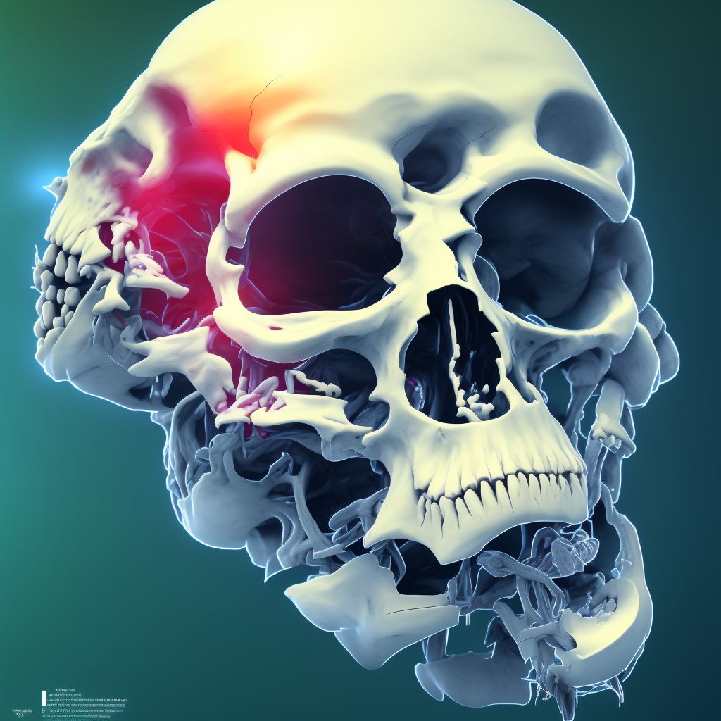 Traumatic subdural hemorrhage with loss of consciousness of 31 minutes to 59 minutes, sequela digital illustration