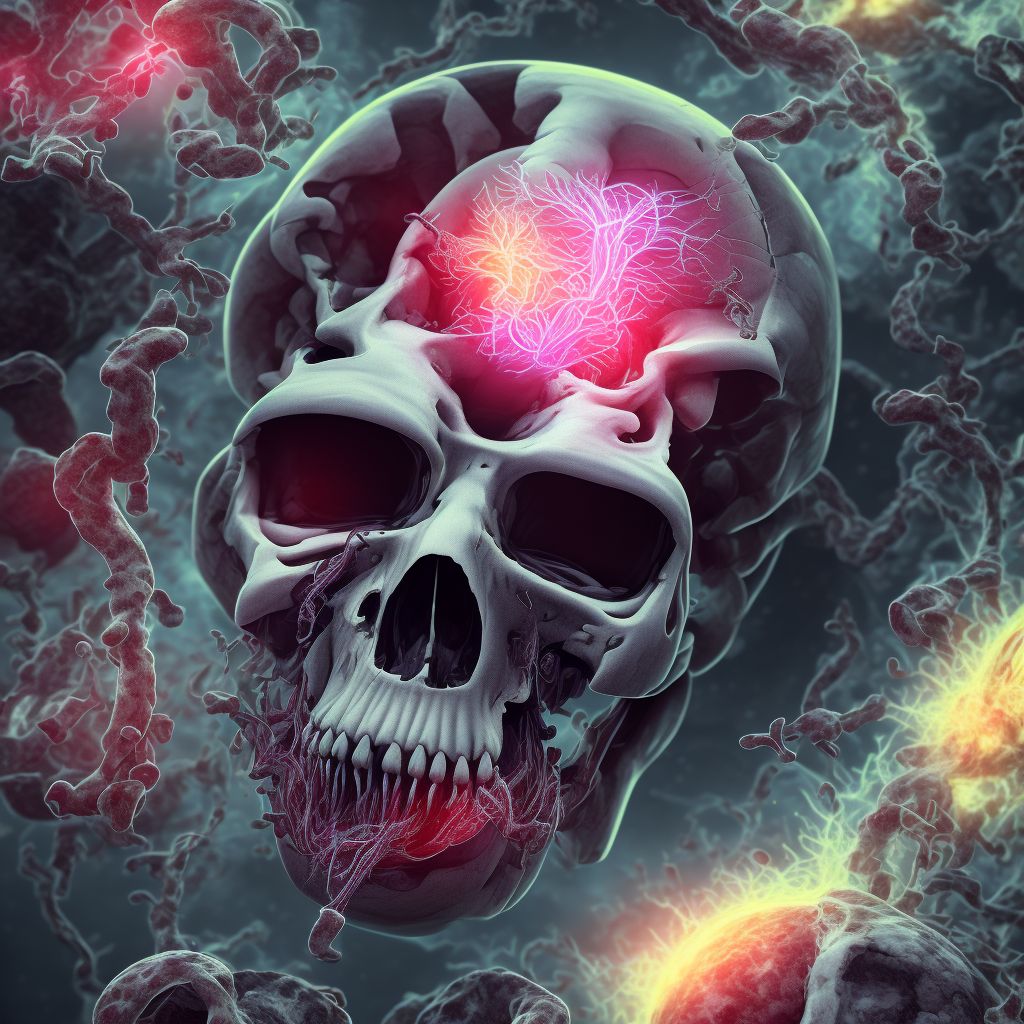 Traumatic subdural hemorrhage with loss of consciousness status unknown, sequela digital illustration