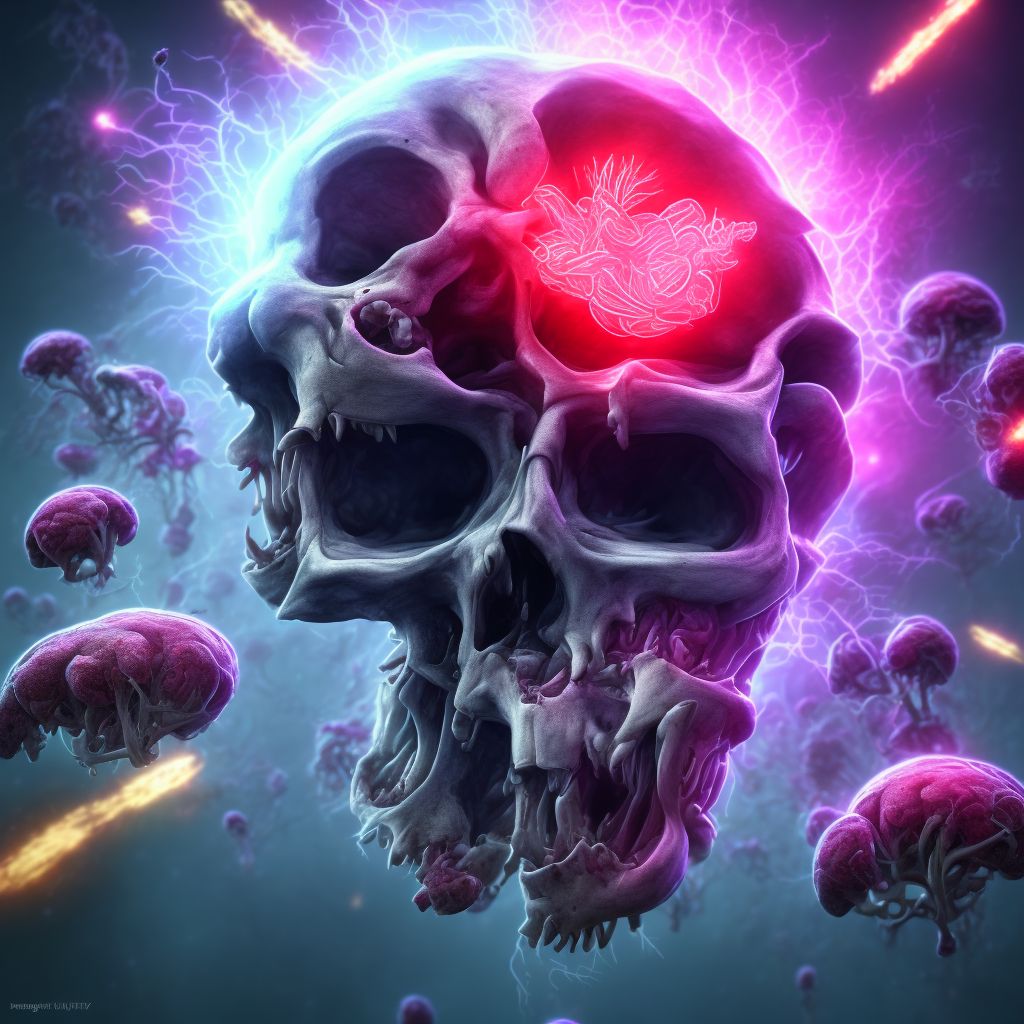 Traumatic subarachnoid hemorrhage with loss of consciousness of 31 minutes to 59 minutes, initial encounter digital illustration