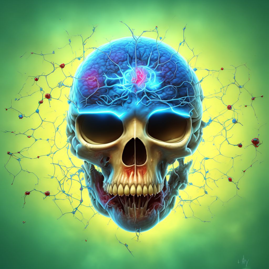 Traumatic subarachnoid hemorrhage with loss of consciousness of 31 minutes to 59 minutes, sequela digital illustration