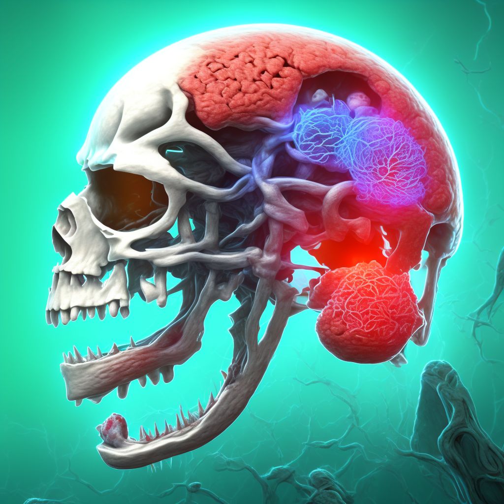 Traumatic subarachnoid hemorrhage with loss of consciousness of 1 hour to 5 hours 59 minutes, sequela digital illustration