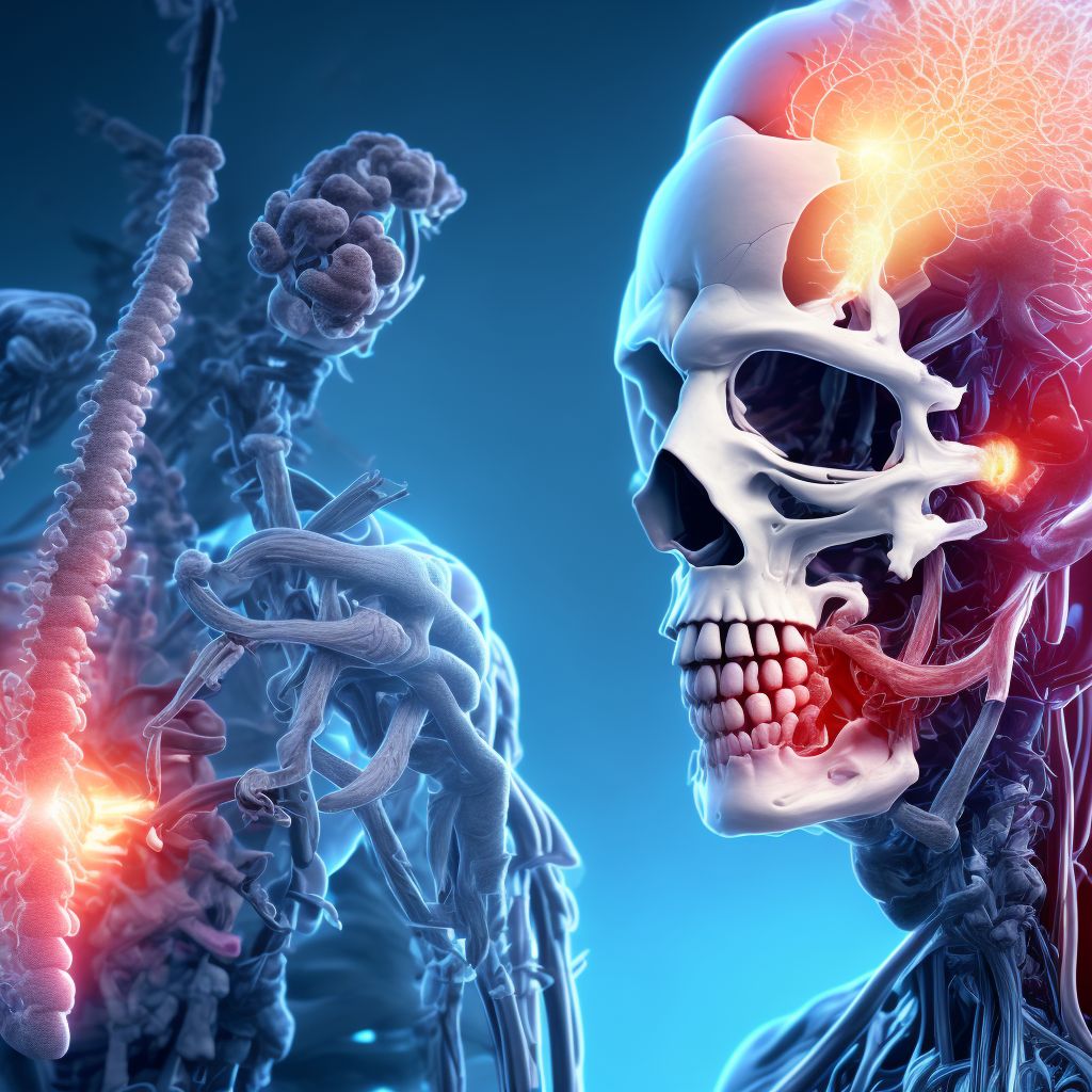 Injury of right internal carotid artery, intracranial portion, not elsewhere classified with loss of consciousness of 6 hours to 24 hours, initial encounter digital illustration