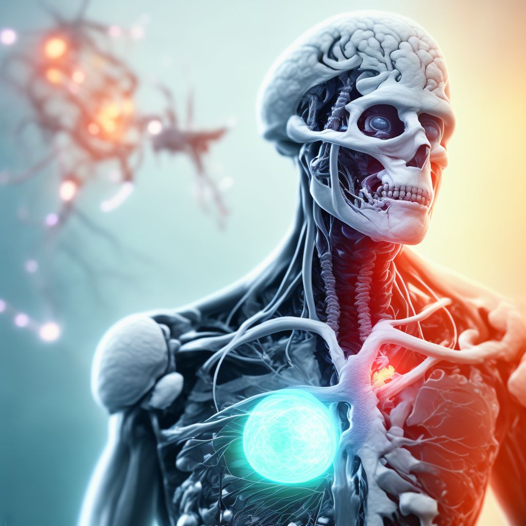 Injury of right internal carotid artery, intracranial portion, not elsewhere classified with loss of consciousness greater than 24 hours with return to pre-existing conscious level, sequela digital illustration