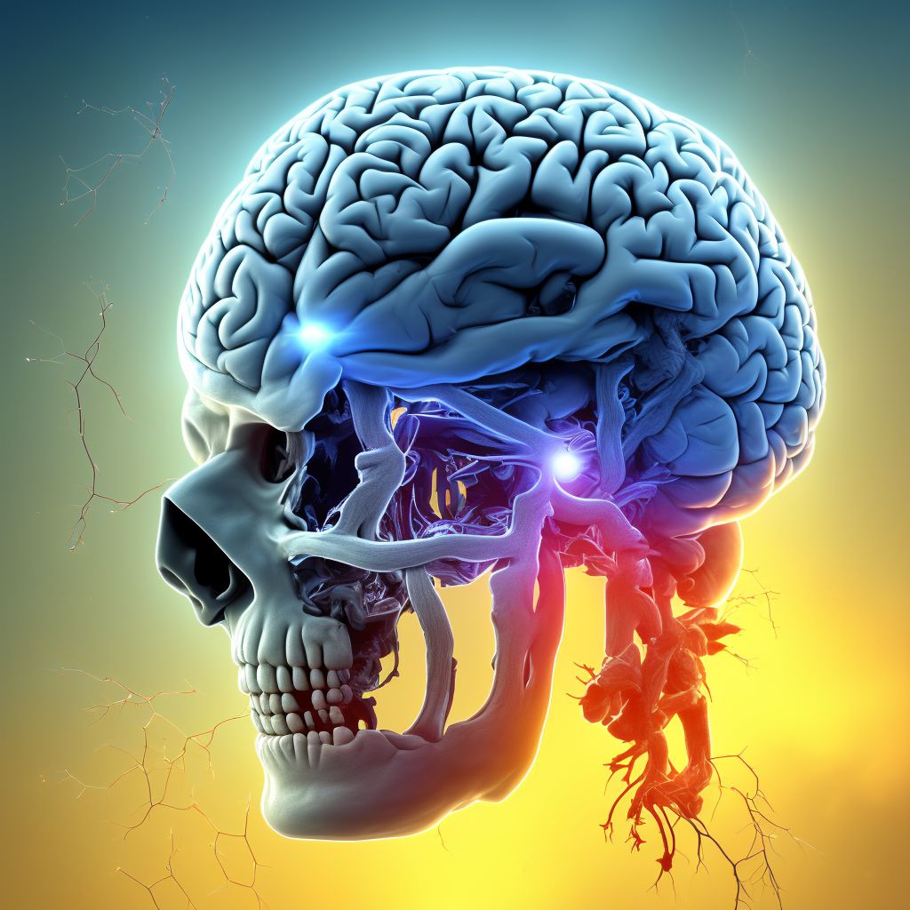 Injury of right internal carotid artery, intracranial portion, not elsewhere classified with loss of consciousness of any duration with death due to brain injury prior to regaining consciousness, subsequent encounter digital illustration