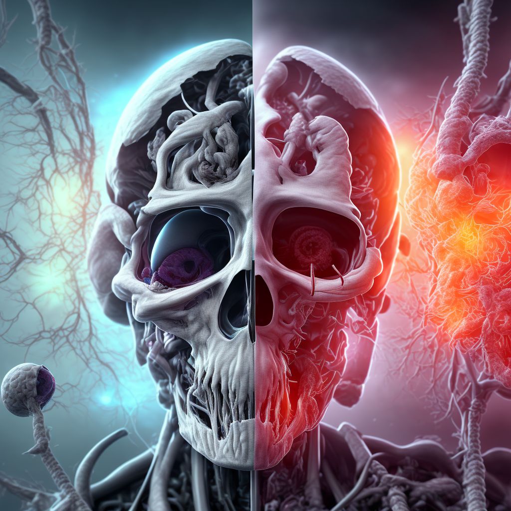 Injury of right internal carotid artery, intracranial portion, not elsewhere classified with loss of consciousness of any duration with death due to other cause prior to regaining consciousness, initial encounter digital illustration