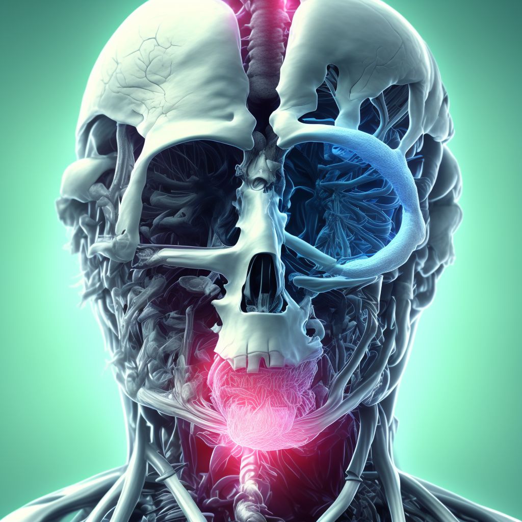 Injury of right internal carotid artery, intracranial portion, not elsewhere classified with loss of consciousness of unspecified duration, initial encounter digital illustration