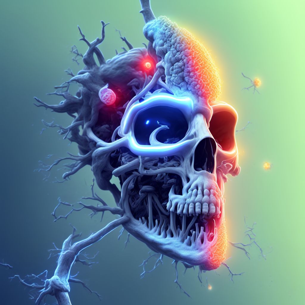 Injury of right internal carotid artery, intracranial portion, not elsewhere classified with loss of consciousness of unspecified duration, subsequent encounter digital illustration