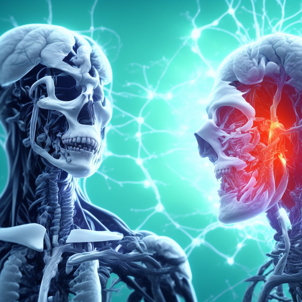 Injury of left internal carotid artery, intracranial portion, not elsewhere classified with loss of consciousness of 30 minutes or less, initial encounter digital illustration