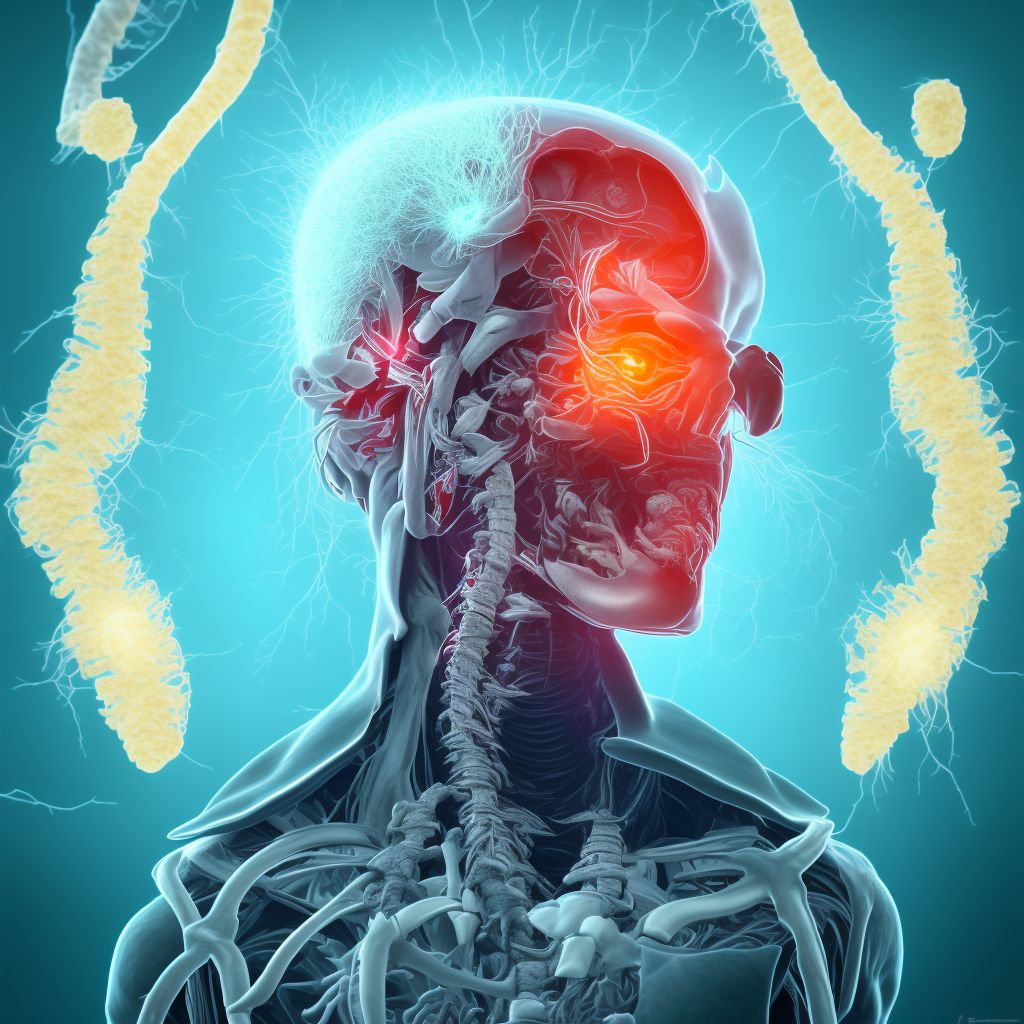 Injury of left internal carotid artery, intracranial portion, not elsewhere classified with loss of consciousness of 1 hour to 5 hours 59 minutes, subsequent encounter digital illustration