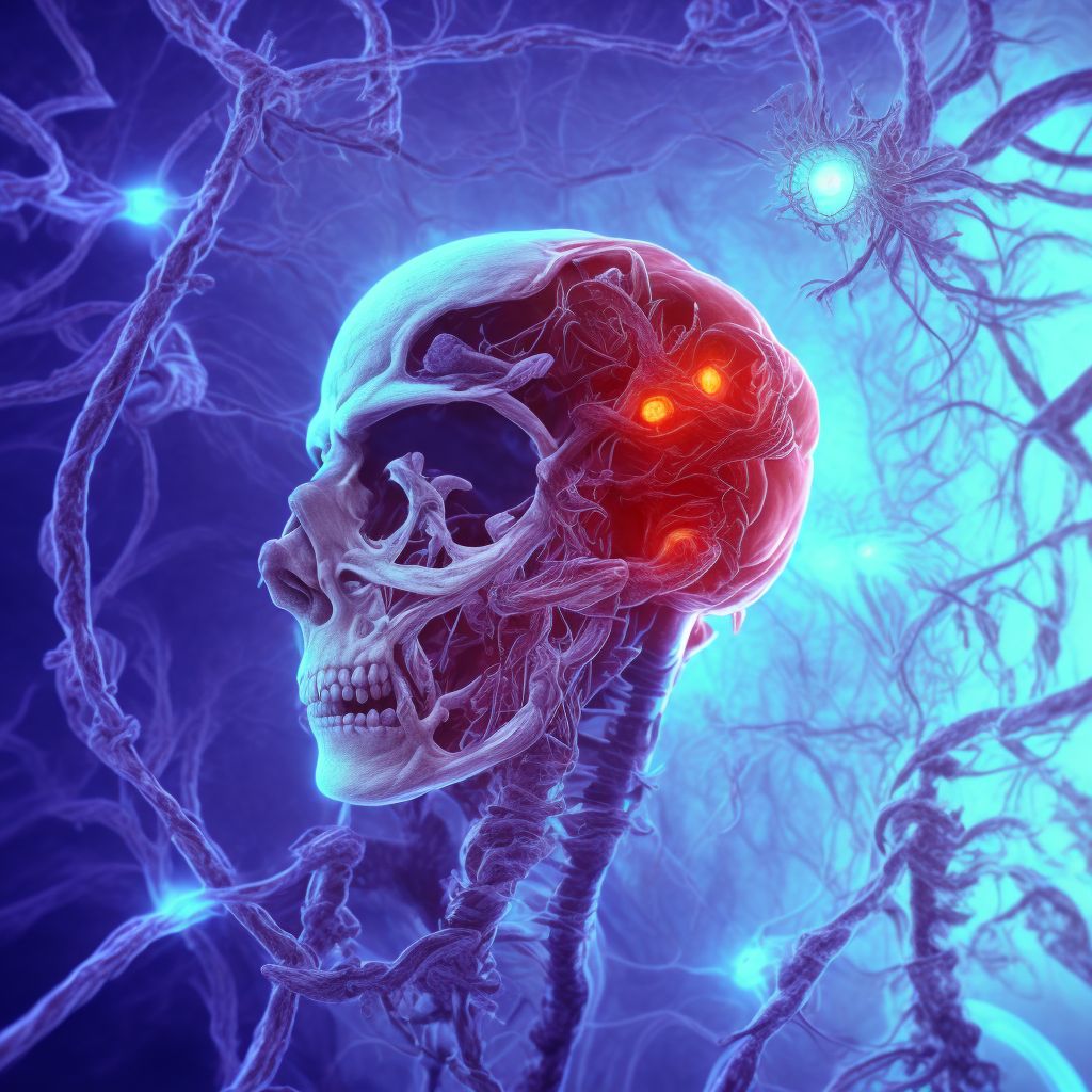 Injury of left internal carotid artery, intracranial portion, not elsewhere classified with loss of consciousness greater than 24 hours with return to pre-existing conscious level, sequela digital illustration