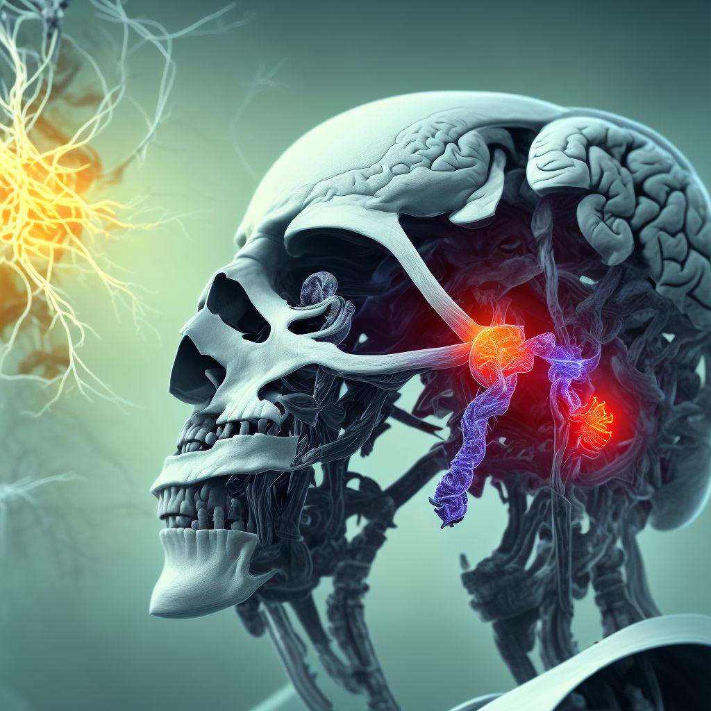 Injury of left internal carotid artery, intracranial portion, not elsewhere classified with loss of consciousness of any duration with death due to brain injury prior to regaining consciousness, subsequent encounter digital illustration