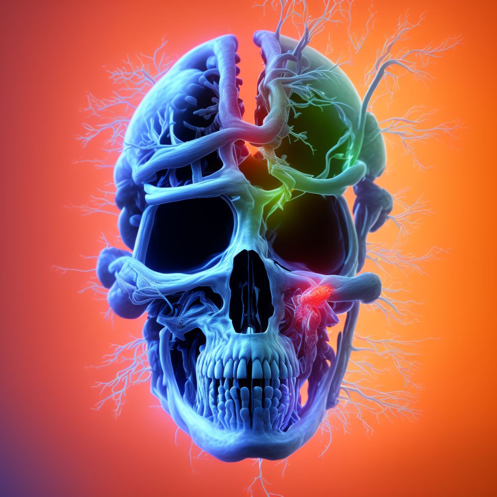 Injury of left internal carotid artery, intracranial portion, not elsewhere classified with loss of consciousness of unspecified duration, subsequent encounter digital illustration