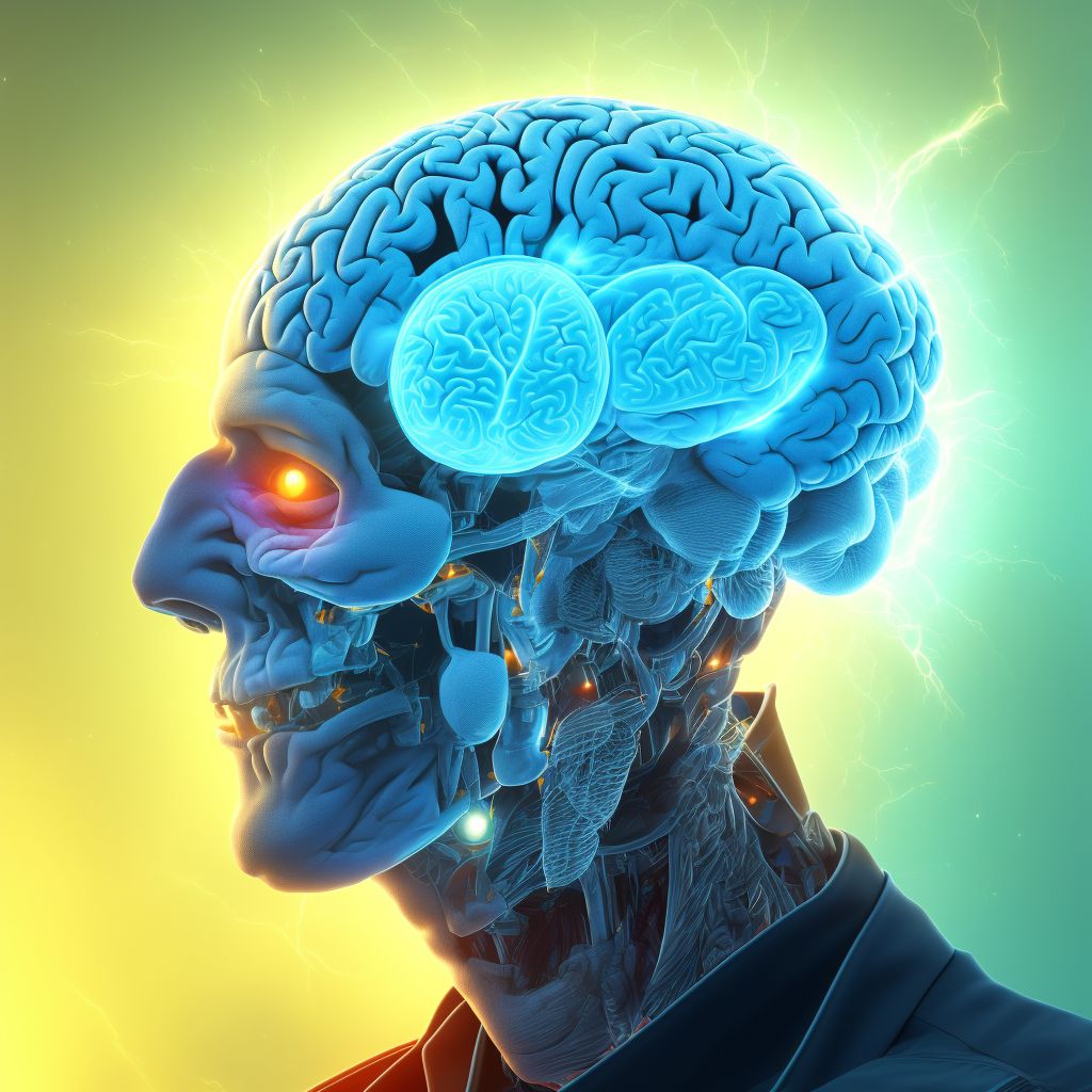 Primary blast injury of brain, not elsewhere classified without loss of consciousness, sequela digital illustration