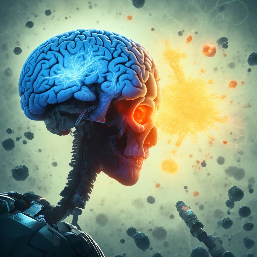 Primary blast injury of brain, not elsewhere classified with loss of consciousness of 30 minutes or less, initial encounter digital illustration