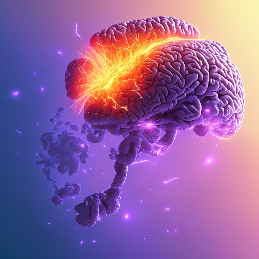 Primary blast injury of brain, not elsewhere classified with loss of consciousness of 31 minutes to 59 minutes, subsequent encounter digital illustration